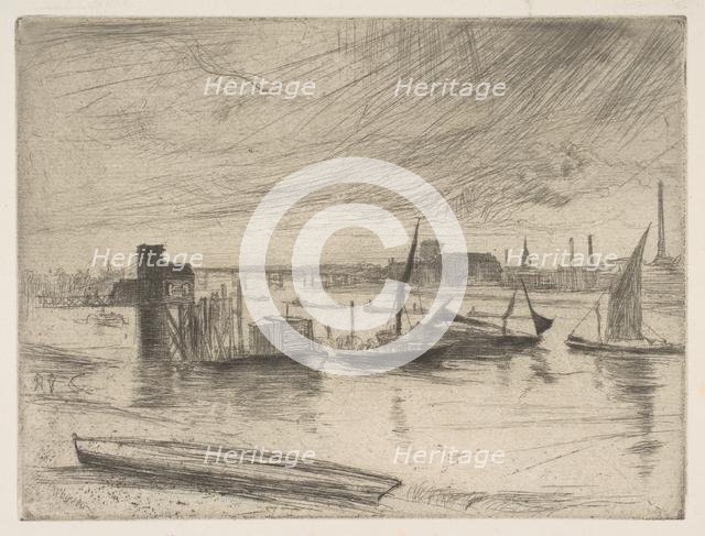 Early Morning, Battersea (Battersea Dawn) (Cadogan Pier), 1861. Creator: James Abbott McNeill Whistler.