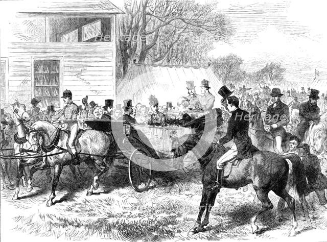 The Cambridgeshire Steeplechase, Cottenham: arrival of the Prince and Princess of Wales, 1870. Creator: Unknown.