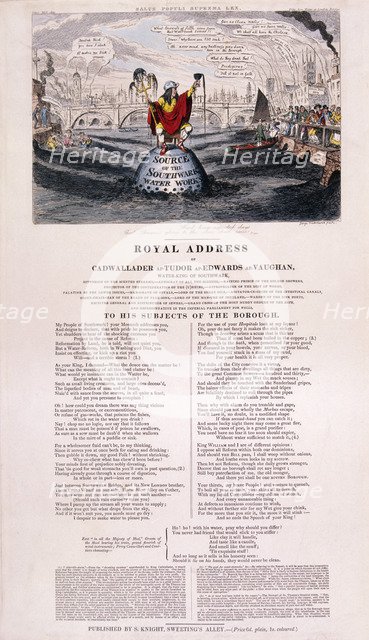 Purity of the River Thames, 1832. Artist: George Cruikshank