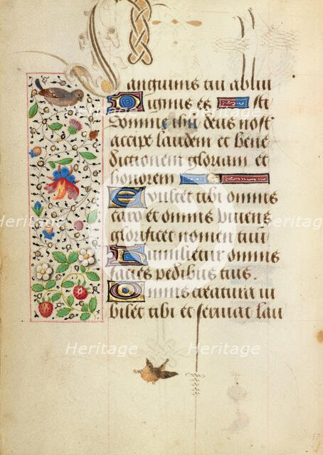 Decorated Text Page; Prayer Book of Charles the Bold, about 1471. Creator: Unknown.