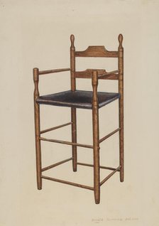 Child's High Chair, c. 1942. Creator: Donald Harding.