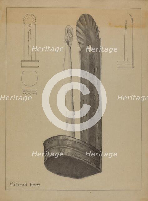 Candle Sconce, 1935/1942. Creator: Mildred Ford.