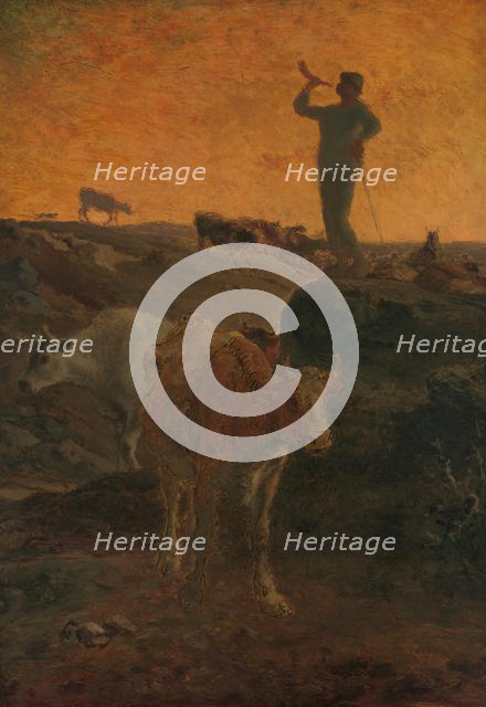 Calling the Cows Home, ca. 1872. Creator: Jean Francois Millet.