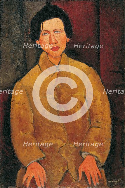 Portrait of Chaïm Soutine (1893-1943). Artist: Modigliani, Amedeo (1884-1920)