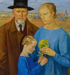 Self-portrait of the artist with his family. Creator: Schiestl, Rudolf (1878-1931).