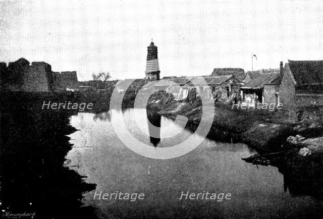 North Suburb of Mukden, with pagoda, 1895. Creator: Unknown.