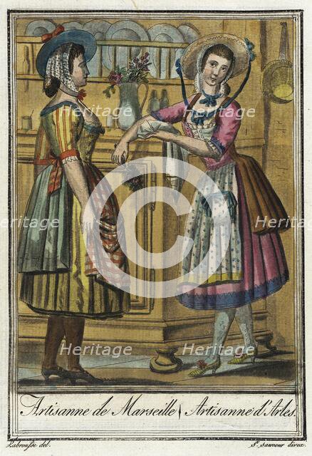 Costumes de Différent Pays, 'Artisanne de Marseille/ Artisanne d'Arles', c1797. Creator: Jacques Grasset de Saint-Sauveur.