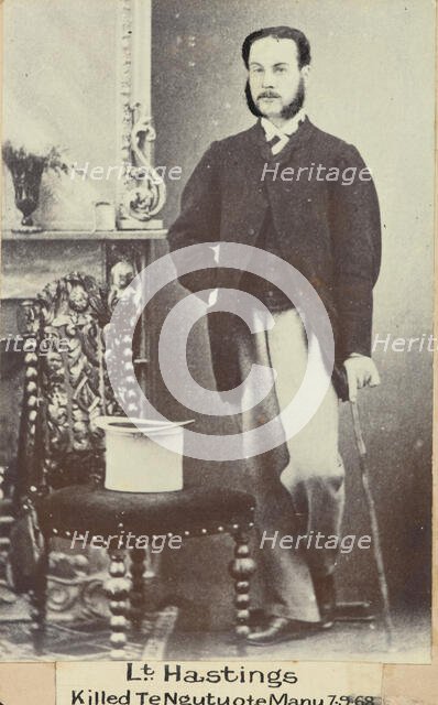 Lieutenant Hastings, killed Te Ngutuote Manu 7.9.1868, c.1900. Creator: William Francis Gordon.