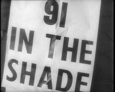 Newspaper Headline Reading ‘91 in the Shade’, 1933. Creator: British Pathe Ltd.