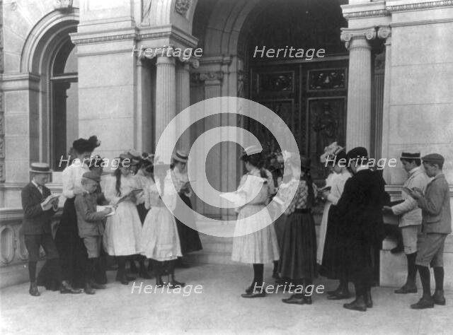 A field trip to the Library of Congress, (1899?). Creator: Frances Benjamin Johnston.