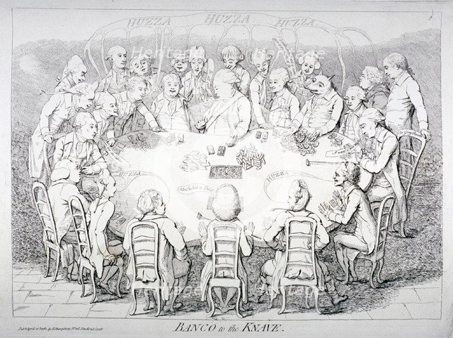 'Banco to the knave', 1782.                   Artist: Anon
