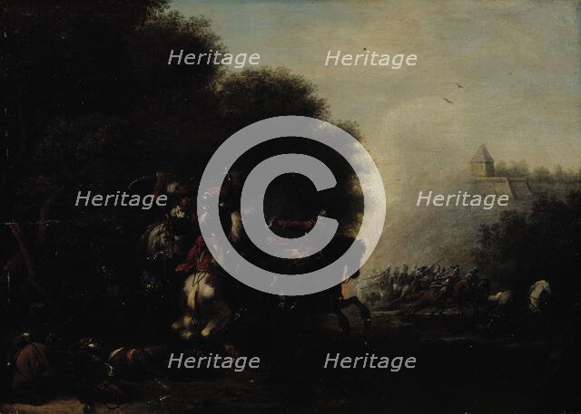 Scene from a cavalry battle, c1640-1660. Creator: Philip Wouverman.