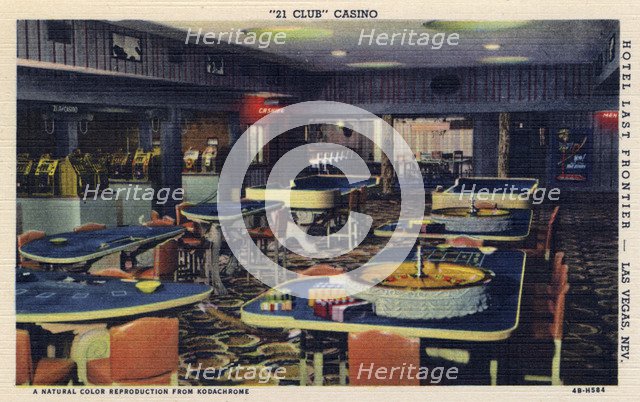 Interior of the '21 Club' casino, Las Vegas, Nevada, USA, 1944. Artist: Unknown