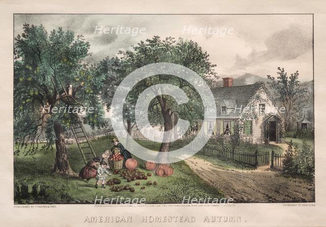 American Homestead, 1869. Creator: James Merritt Ives (American, 1824-1895), and ; Nathaniel Currier (American, 1813-1888).