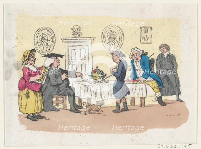 The Hopes of the Family - An Admission at the University, ca. 1803., ca. 1803. Creator: Thomas Rowlandson.