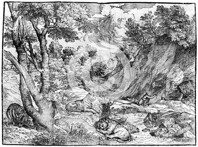 'Large Landscape with St Jerome', 1937. Artist: Nicolo Boldrini