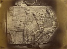 Athens - sculptural fragment, Parthenon frieze, 1865. Creator: Konstantinos Dimitriou.