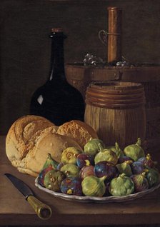 Still Life with Figs and Bread, c. 1770. Creator: Luis Meléndez.