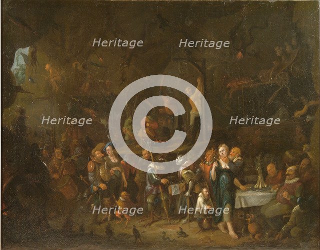 Calvin in Hell, um 1700.