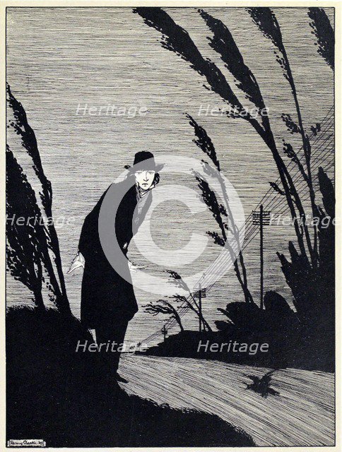 Midst of all was a Cold White Face, from The Year's at the Spring, pub. 1920 (engraving), 1920. Creator: Harry Clarke (1889 - 1931).