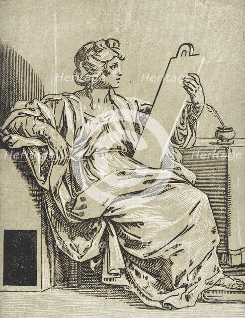 Seated Sibyl with Tablet, c1640. Creators: Bartolomeo Coriolano, Guido Reni.