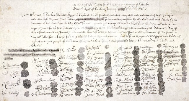 Copy of the Death Warrant of King Charles I, c1648. Artist: Anon