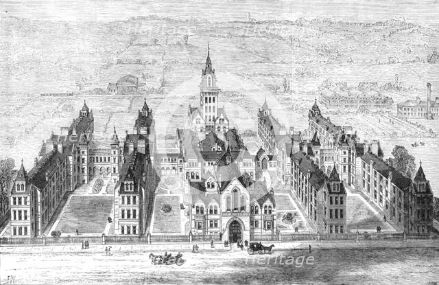 The Marylebone Infirmary, Notting-Hill, opened by the Prince and Princess of Wales, 1881. Creator: Crane.