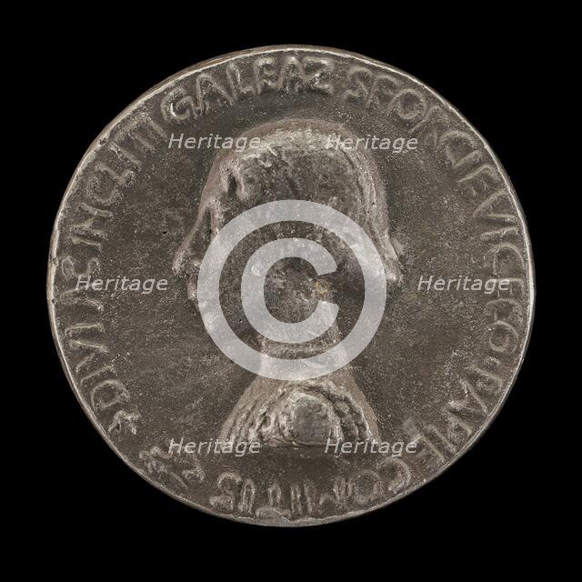 Galeazzo Maria Sforza, 1444-1476, Count of Pavia [obverse]. Creator: Antonio Marescotti.