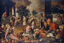 Market Scene with Christ and the Adulteress, 1559. Creator: Pieter Aertsen.