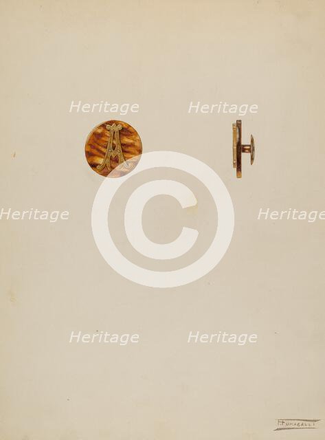 Cuff Button, c. 1939. Creator: Frank Fumagalli.