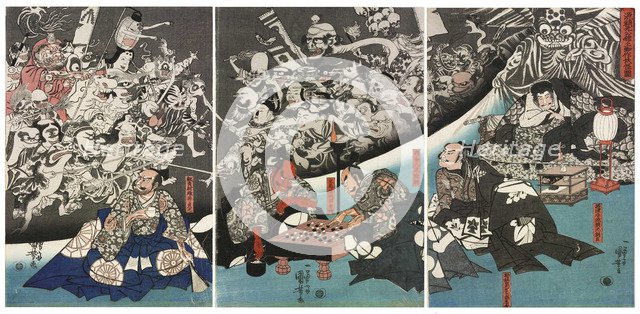 The Earth Spider Generates Monsters at the Mansion of Lord Minamoto Yorimitsu, 1843. Creator: Kuniyoshi, Utagawa (1797-1861).