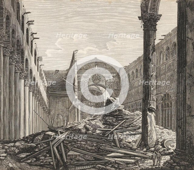 View of the Basilica of Saint Paul Outside the Walls in Rome, 1823. Creator: Rossini, Luigi (1790-1857).