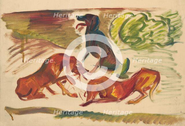 Dogs in the country, 1935-1944. Creator: Arnold Peter Weisz-Kubincan.
