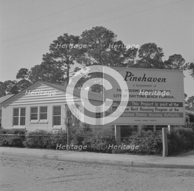 Low rent housing projects for Negroes near Bethune-Cookman College, Daytona Beach, Florida, 1943. Creator: Gordon Parks.