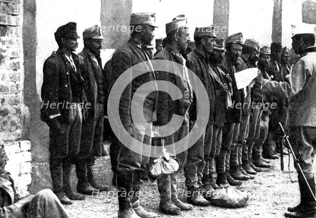 Austrian troops surrender without firing a shot, 1914. Artist: Unknown