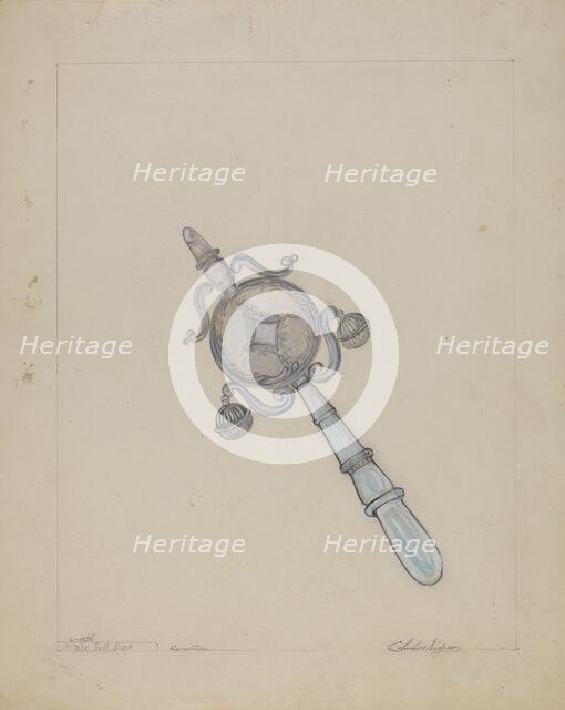Baby's Rattle, 1935/1942. Creator: Columbus Simpson.
