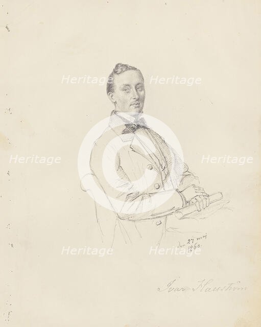 Portrait of the composer Ivar Hallström (1826-1901), 1860. Creator: Anonymous.
