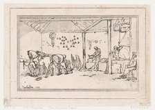 Shoeing: The Village Forge (A Farrier's Shop), 1787., 1787. Creator: Thomas Rowlandson.