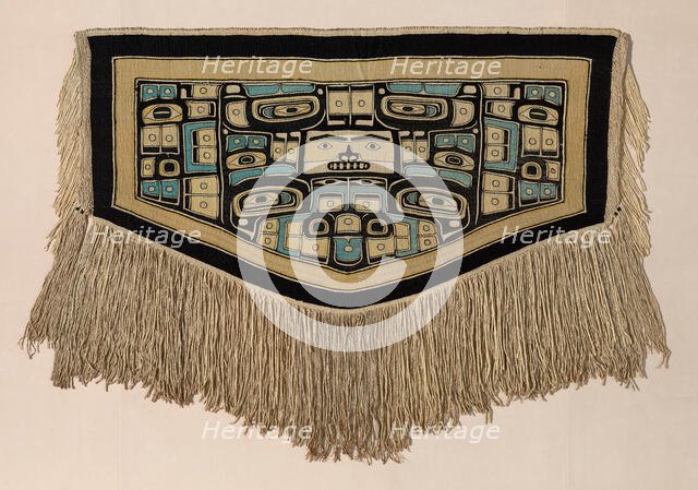 Dance Blanket with Diving Whale and Raven Motifs, Northwest Coast, Late 19th century. Creator: Unknown.