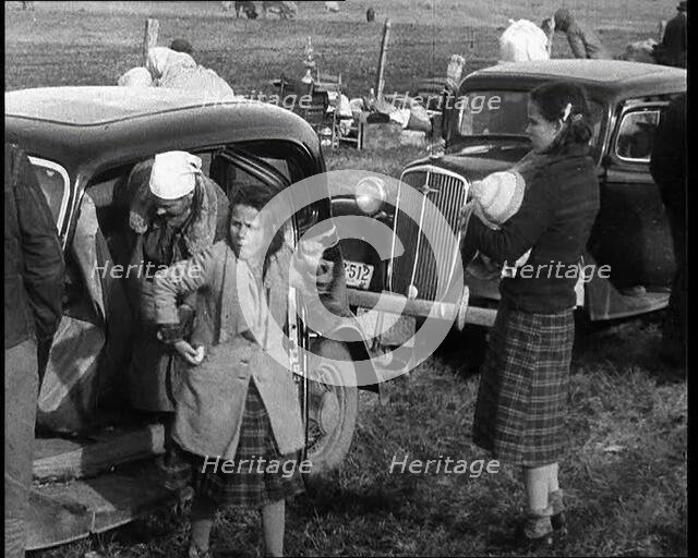 Displaced Farmers Known As 'Okies' Packing up and Leaving the Area, 1932. Creator: British Pathe Ltd.