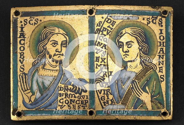 Plaque with Saints James and John the Evangelist, Meuse, 1160/80. Creator: Unknown.