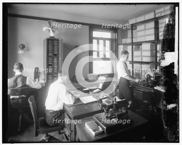 Chamber of Commerce mail room, between 1910 and 1920. Creator: Harris & Ewing.