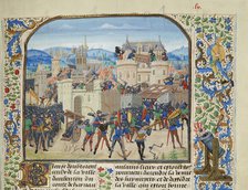 William II, Count of Hainaut Takes and destroys Aubenton, 1340, ca 1470-1475. Creator: Liédet, Loyset (1420-1479).