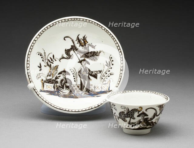 Tea Bowl and Saucer, Vienna, c. 1730. Creator: Du Paquier Porcelain Manufactory.