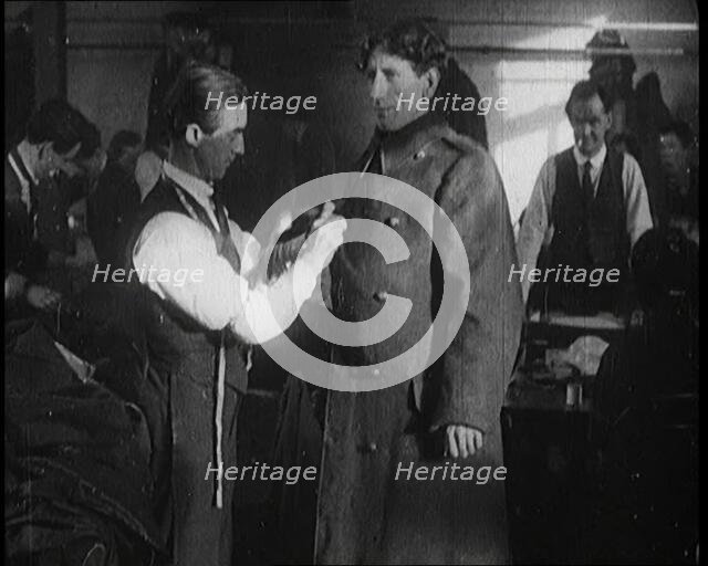 New Irish Recruits Being Kitted Out With Uniform, 1922. Creator: British Pathe Ltd.