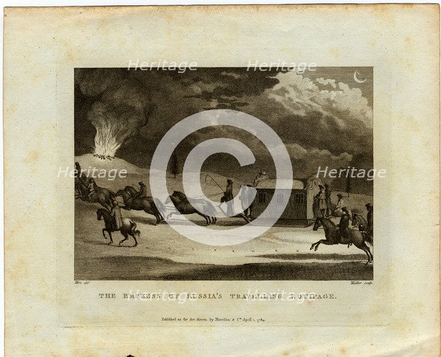 The Empress of Russia Travelling across the country, 1784. Artist: Metz, Conrad Martin (1755-1827)