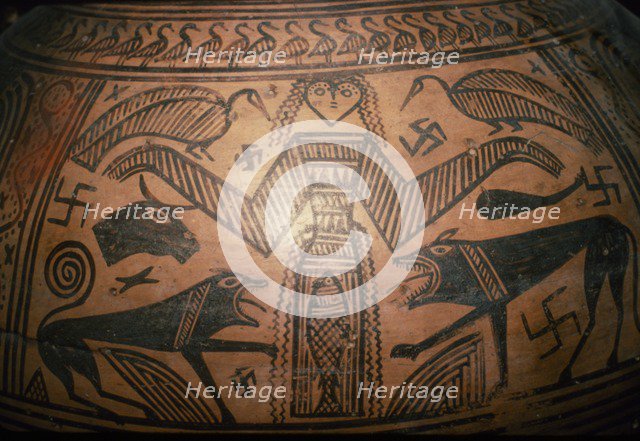 Greek Pithos, (Jar) from Thebes, 7th century BC. Artist: Unknown.