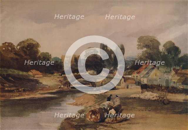 'A Village on a River', c1824, (1935). Creator: Peter de Wint.