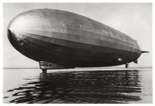 Airship LZ127 'Graf Zeppelin' landing on Lake Constance, Germany, 1933. Artist: Unknown