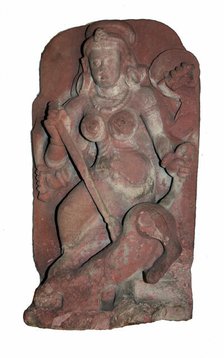 Goddess Durga Slaying the Buffalo Demon (Mahishasuramardini), 5th/6th century. Creator: Unknown.